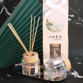 Szklana butelka chinoiserie+5pcs czarne laski+pudełko do opakowania+olej zapachowy